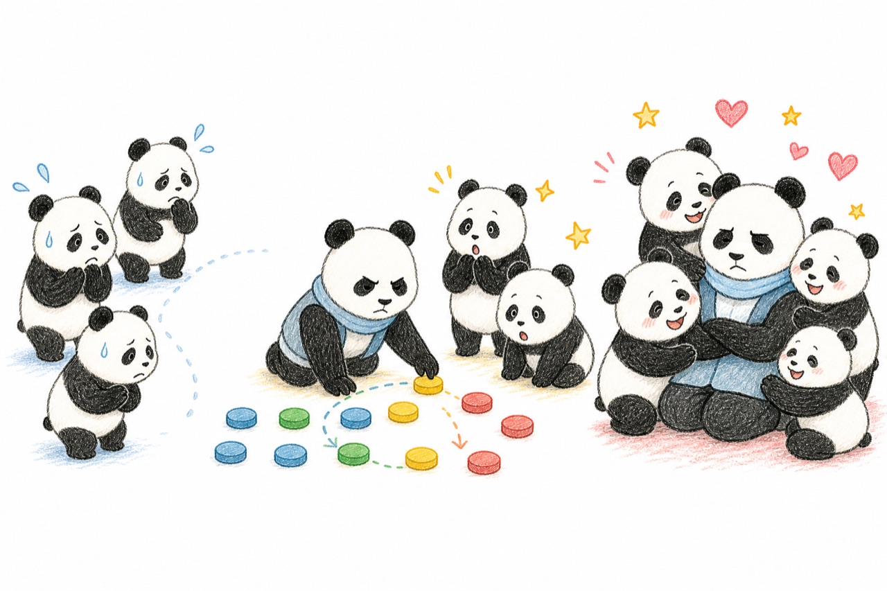 Pandas turn an alarming nickname into a shared sign of affectionate respect.